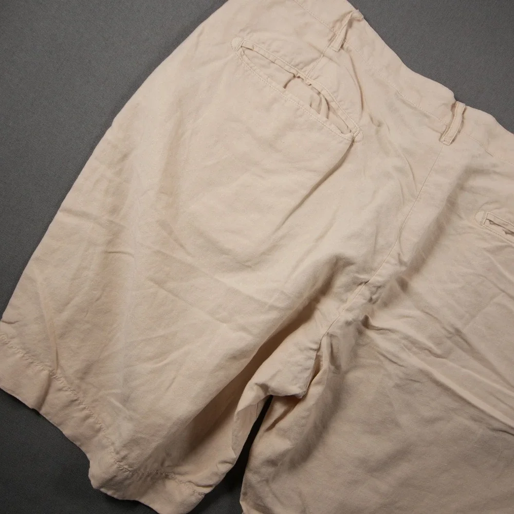 Faherty Linen Cotton Flat Front Men Shorts 40 Vacation Coastal Prep Nautical